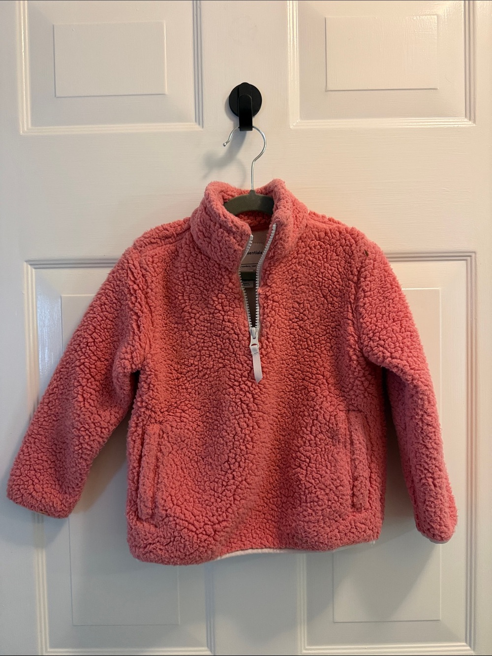 Amazon Essentials Coral Pink Sherpa Half-Zip Jacket - Kids